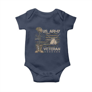 US Army Veteran Flag Baby Onesie TS10 Navy Print Your Wear