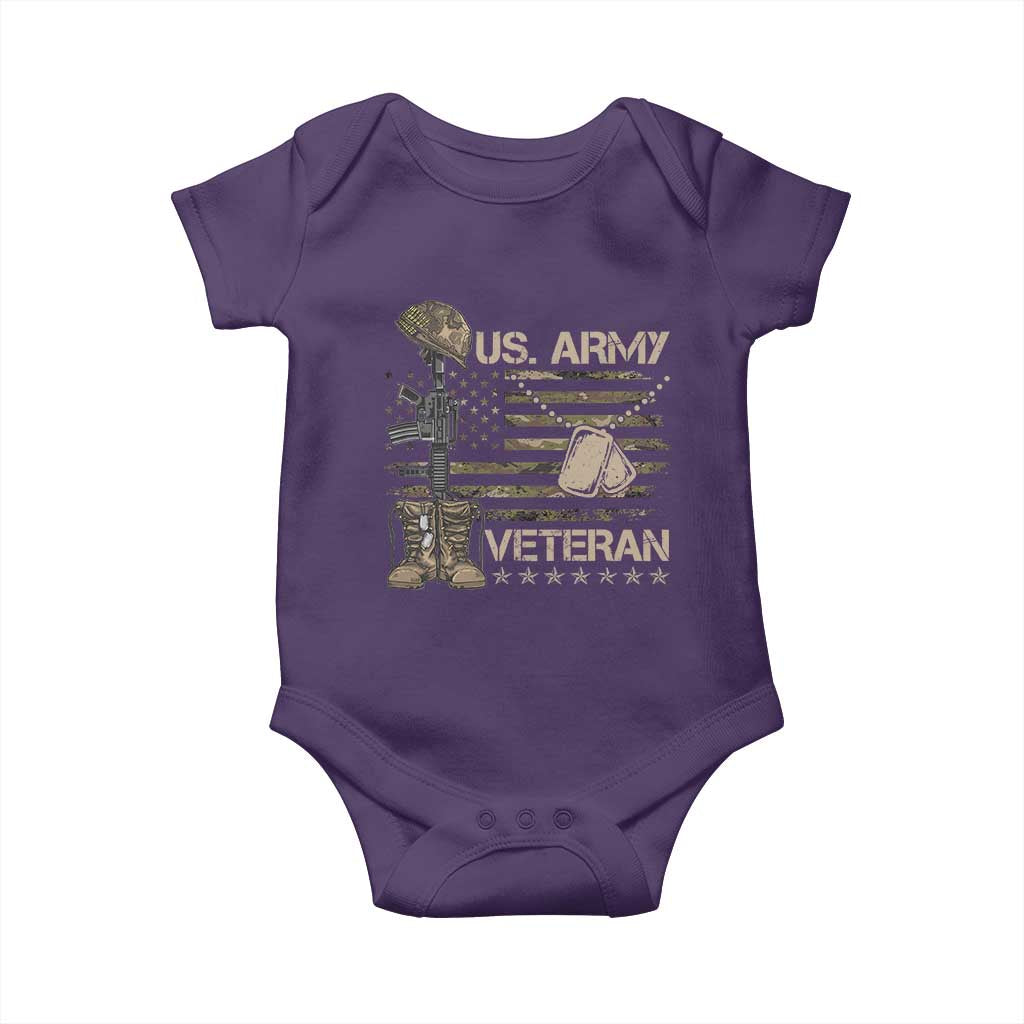 US Army Veteran Flag Baby Onesie TS10 Purple Print Your Wear
