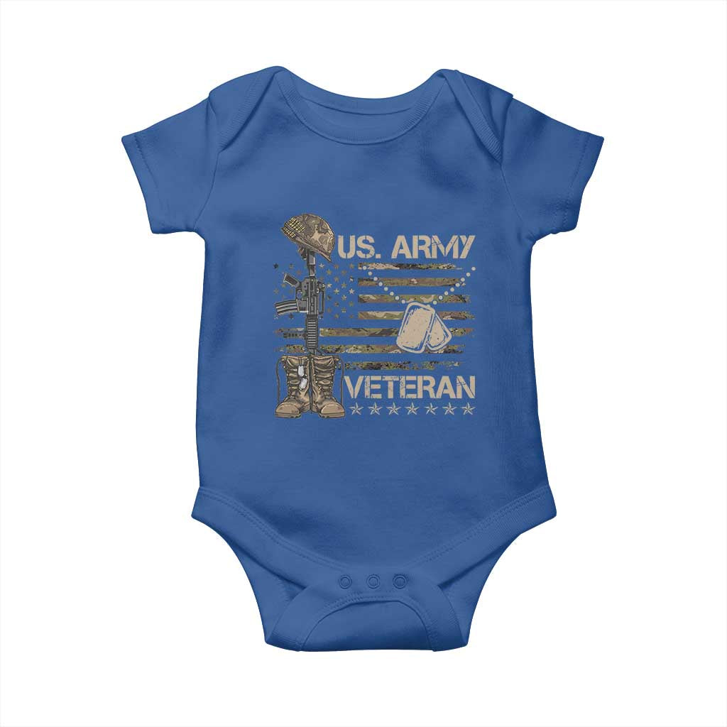 US Army Veteran Flag Baby Onesie TS10 Royal Blue Print Your Wear