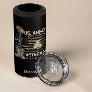 US Army Veteran Flag 4 in 1 Can Cooler Tumbler TS10 Print Your Wear