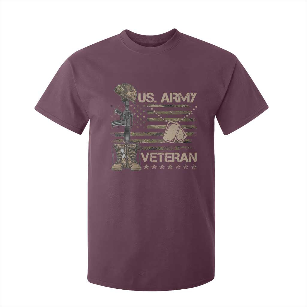 US Army Veteran Flag T Shirt For Kid TS10 Maroon Print Your Wear