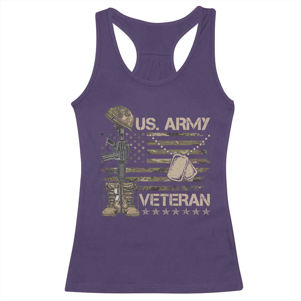 US Army Veteran Flag Racerback Tank Top TS10 Purple Print Your Wear