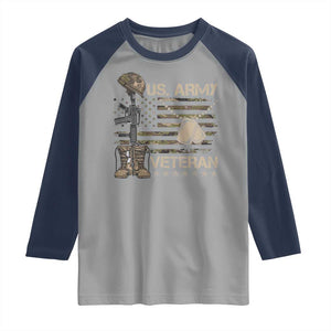 US Army Veteran Flag Raglan Shirt TS10 Sport Gray Navy Print Your Wear