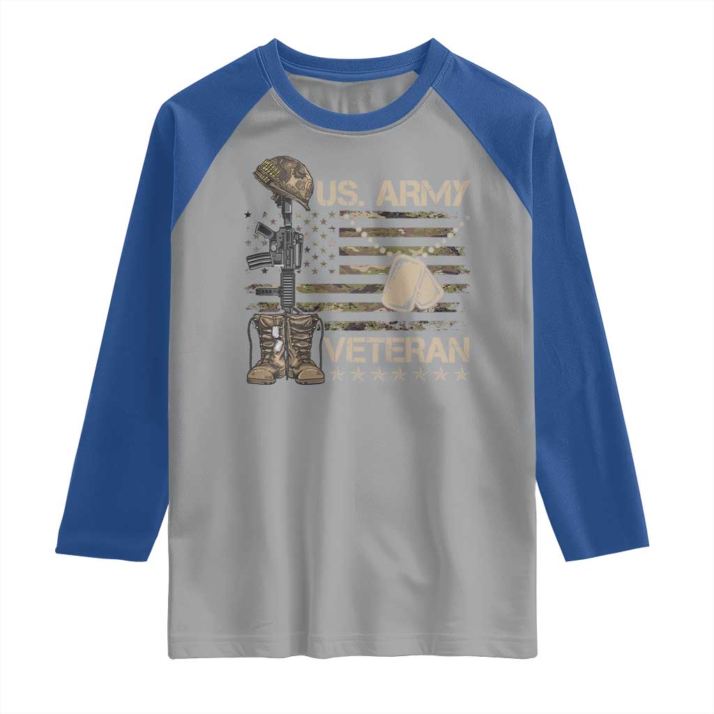 US Army Veteran Flag Raglan Shirt TS10 Sport Gray Royal Print Your Wear
