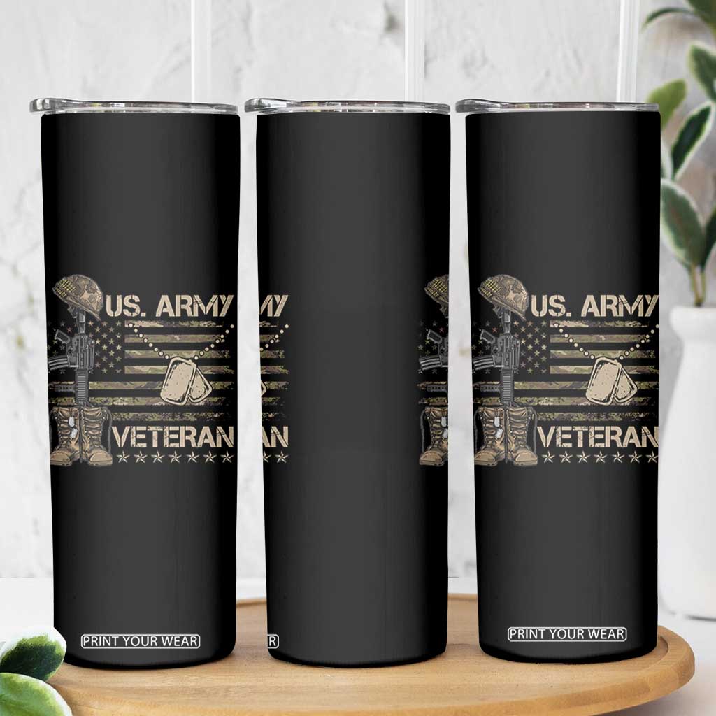 US Army Veteran Flag Skinny Tumbler TS10 Print Your Wear
