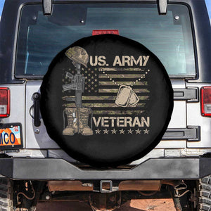 US Army Veteran Flag Spare Tire Cover TS10 No hole Black Print Your Wear