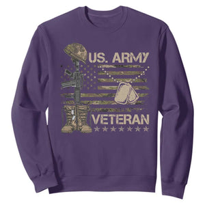 US Army Veteran Flag Sweatshirt TS10 Purple Print Your Wear
