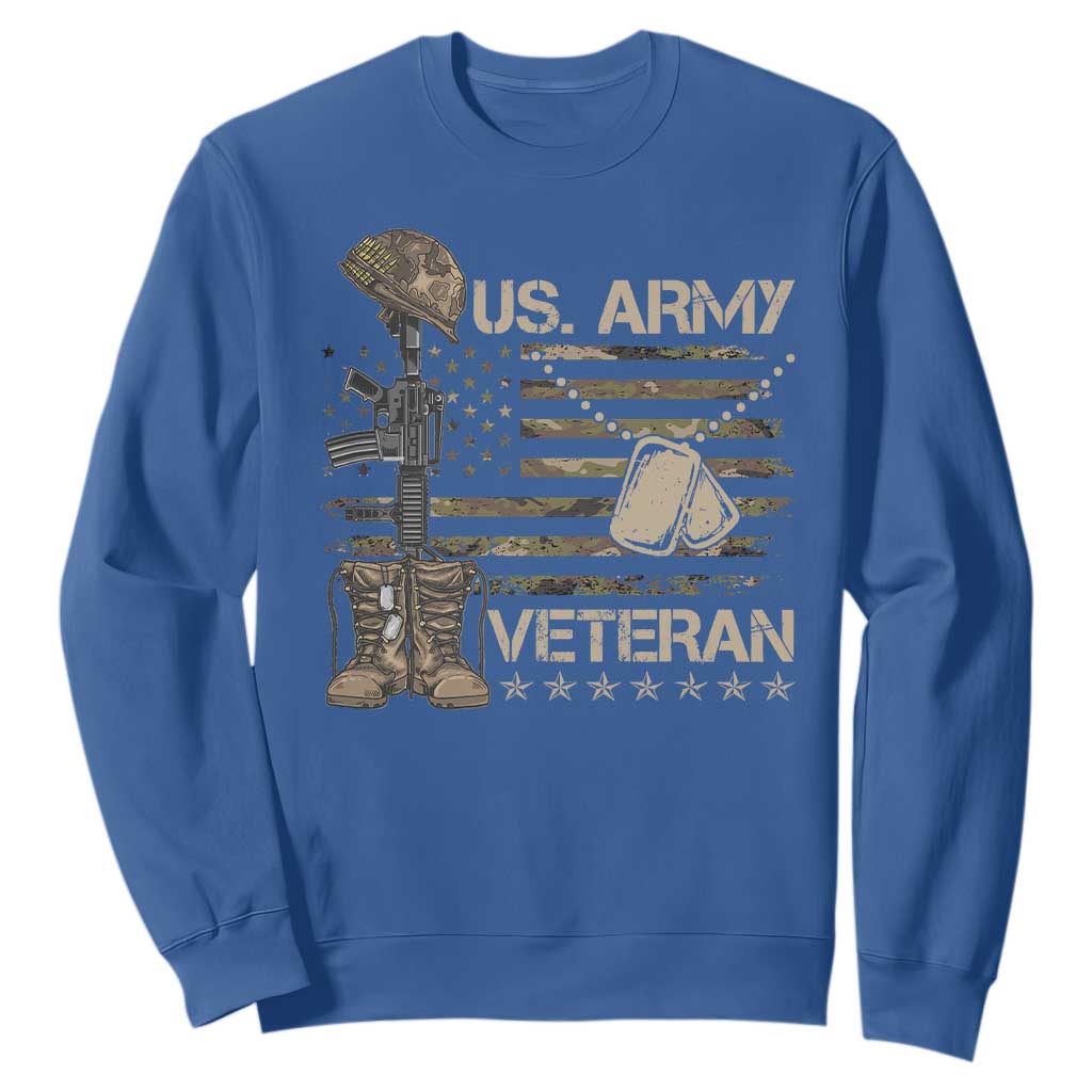 US Army Veteran Flag Sweatshirt TS10 Royal Blue Print Your Wear