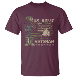 US Army Veteran Flag T Shirt TS10 Maroon Print Your Wear