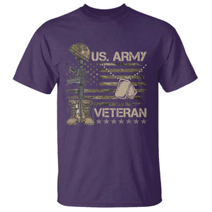 US Army Veteran Flag T Shirt TS10 Purple Print Your Wear