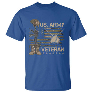 US Army Veteran Flag T Shirt TS10 Royal Blue Print Your Wear