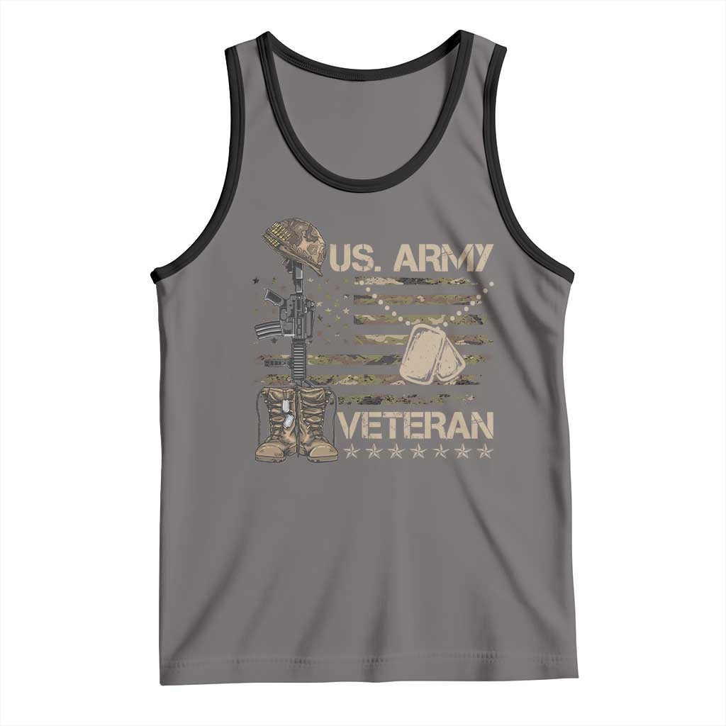 US Army Veteran Flag Tank Top TS10 Deep Heather Black Print Your Wear