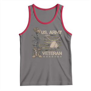 US Army Veteran Flag Tank Top TS10 Deep Heather Red Print Your Wear