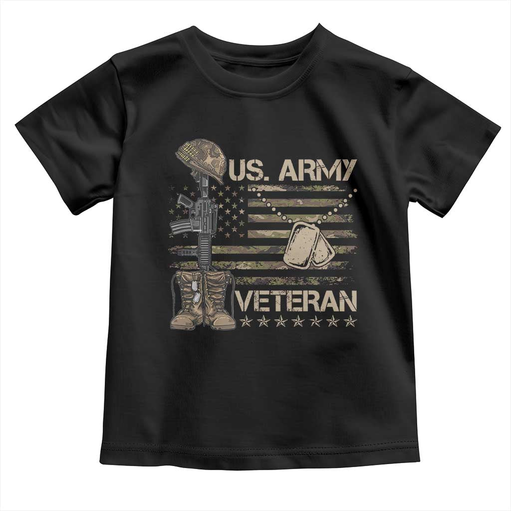 US Army Veteran Flag Toddler T Shirt TS10 Black Print Your Wear