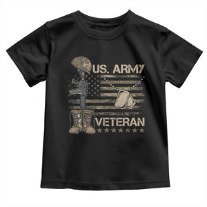 US Army Veteran Flag Toddler T Shirt TS10 Black Print Your Wear