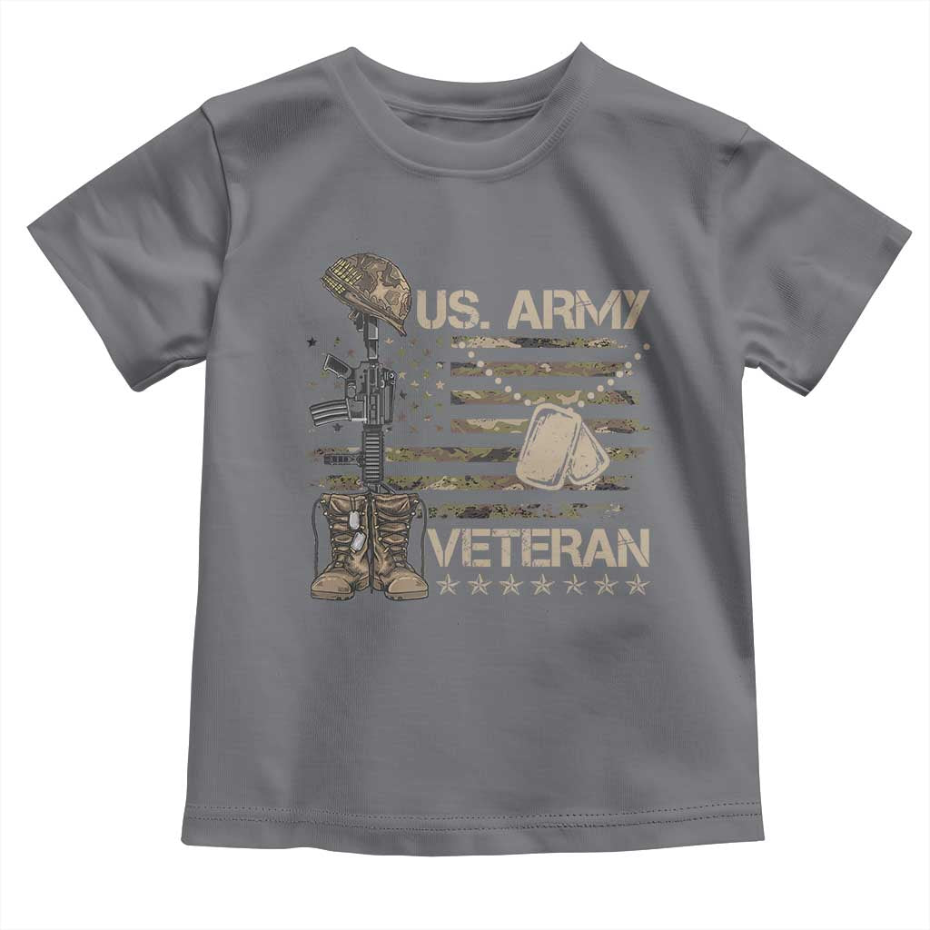 US Army Veteran Flag Toddler T Shirt TS10 Charcoal Print Your Wear