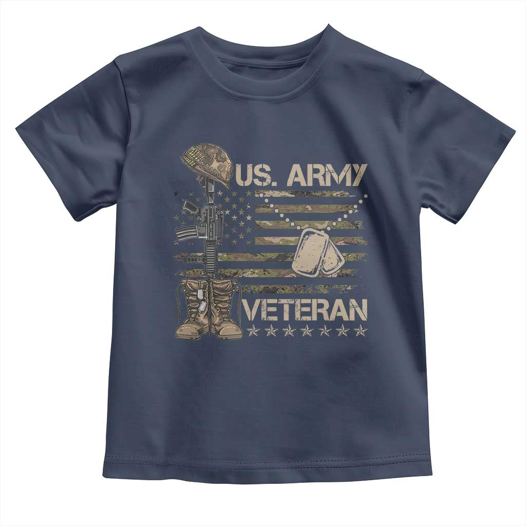 US Army Veteran Flag Toddler T Shirt TS10 Navy Print Your Wear