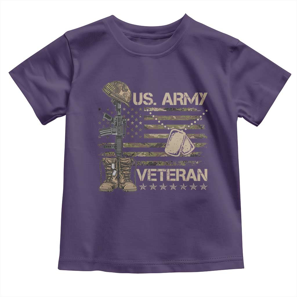 US Army Veteran Flag Toddler T Shirt TS10 Purple Print Your Wear