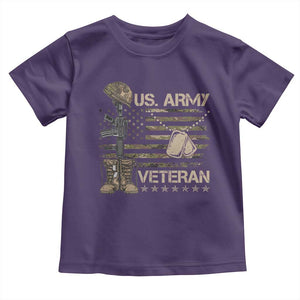 US Army Veteran Flag Toddler T Shirt TS10 Purple Print Your Wear