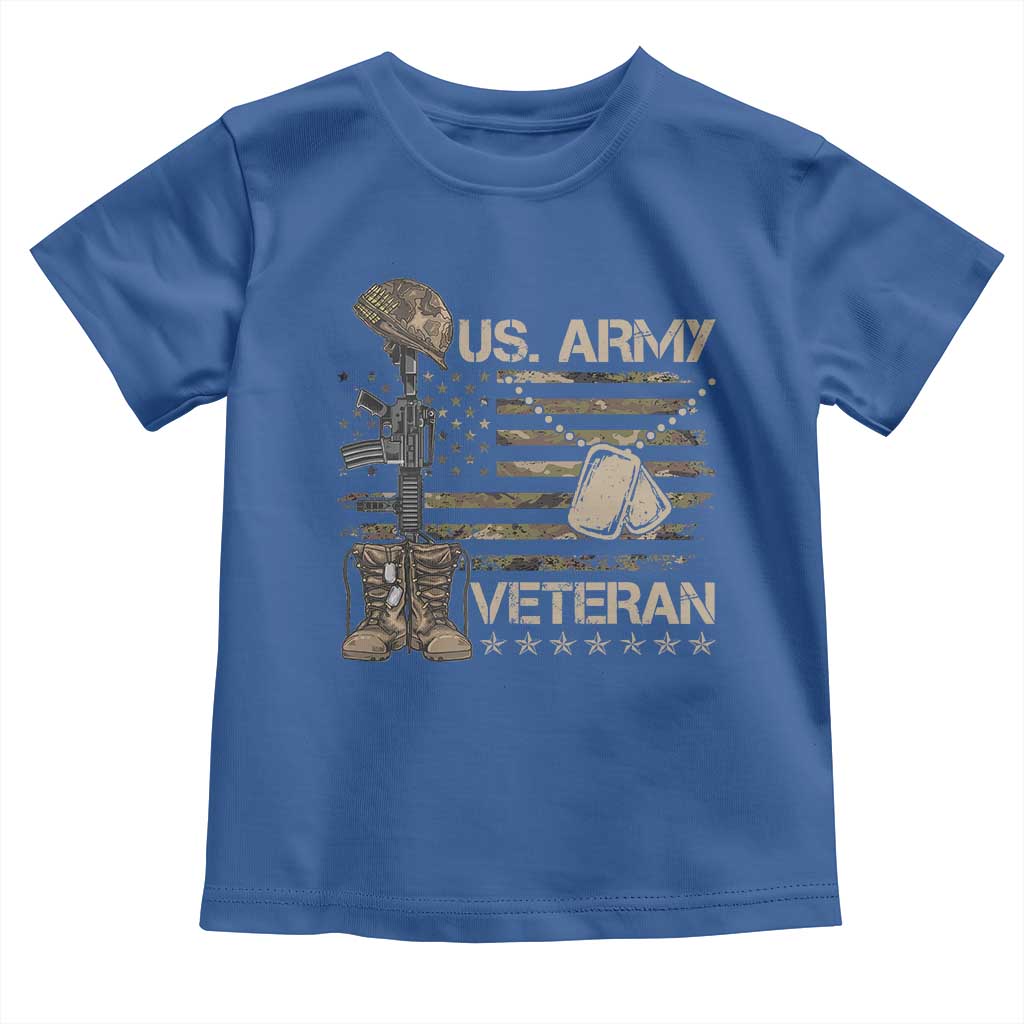 US Army Veteran Flag Toddler T Shirt TS10 Royal Blue Print Your Wear