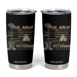 US Army Veteran Flag Tumbler Cup TS10 Black Print Your Wear