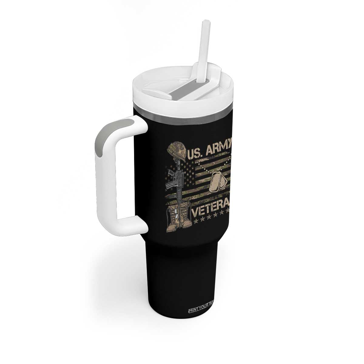 US Army Veteran Flag Tumbler With Handle TS10 Print Your Wear