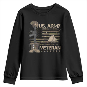US Army Veteran Flag Youth Sweatshirt TS10 Black Print Your Wear