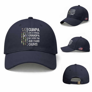 Gunpa Baseball Cap Guns Grandpa More Fun Camo American Flag USA Camouflage TS10 Baseball Cap Universal Fit Navy Print Your Wear