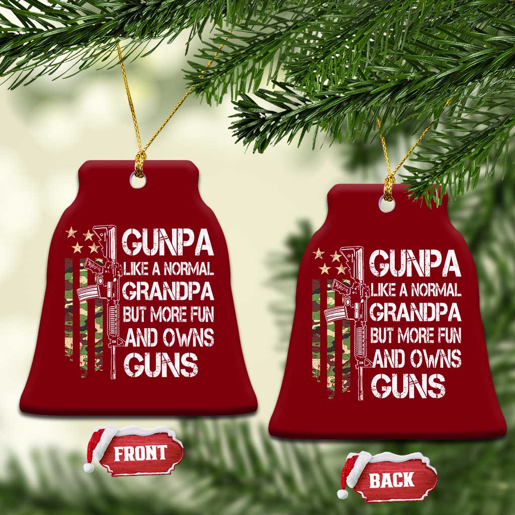 Gunpa Ceramic Ornament Guns Grandpa More Fun Camo American Flag USA Camouflage TS10 Print Your Wear