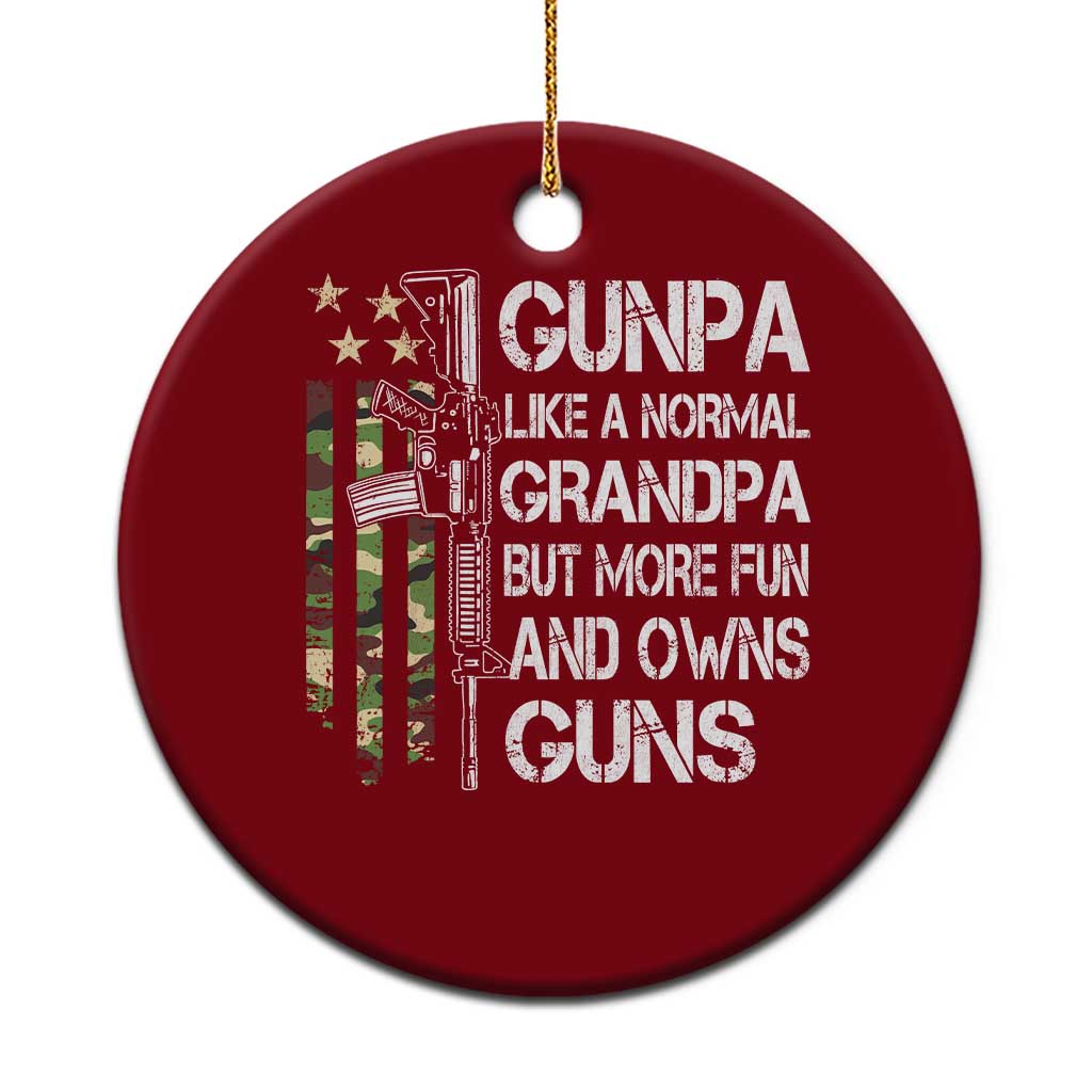 Gunpa Ceramic Ornament Guns Grandpa More Fun Camo American Flag USA Camouflage TS10 1pc Red Print Your Wear