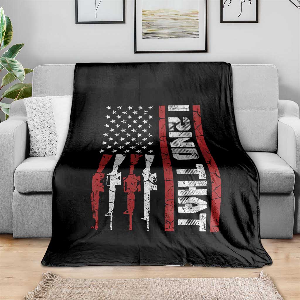 Vintage USA Flag 2nd Amendment Throw Blanket Pro Gun Lovers TS10 Print Your Wear