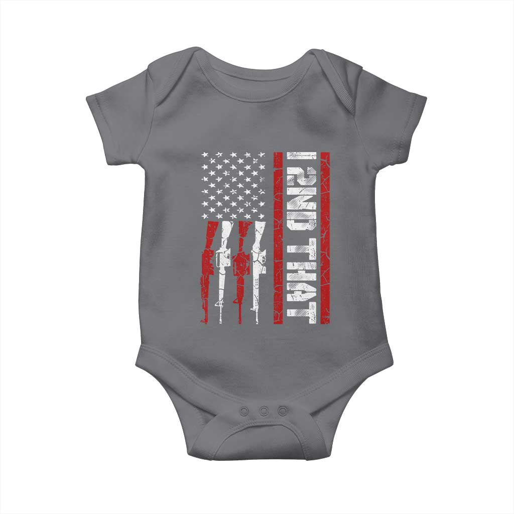 Vintage USA Flag 2nd Amendment Baby Onesie Pro Gun Lovers TS10 Charcoal Print Your Wear