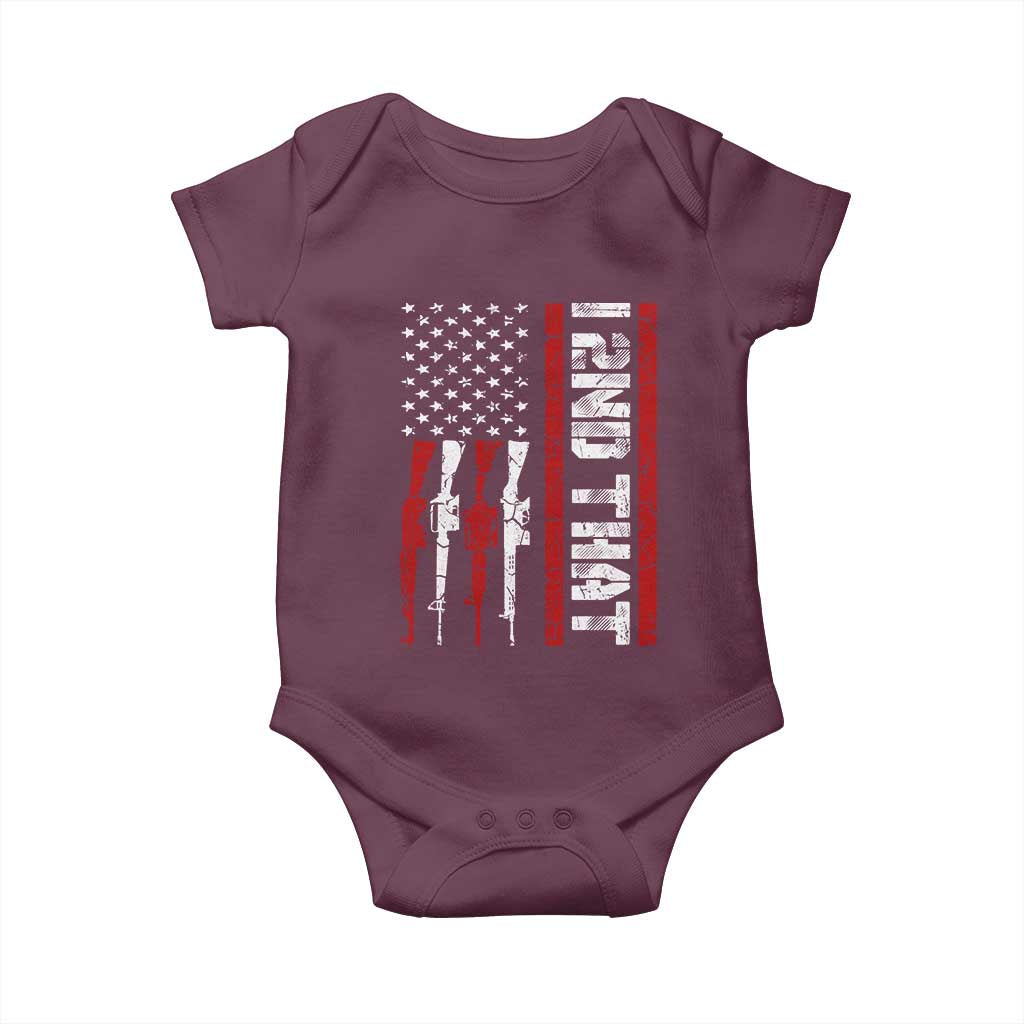 Vintage USA Flag 2nd Amendment Baby Onesie Pro Gun Lovers TS10 Maroon Print Your Wear