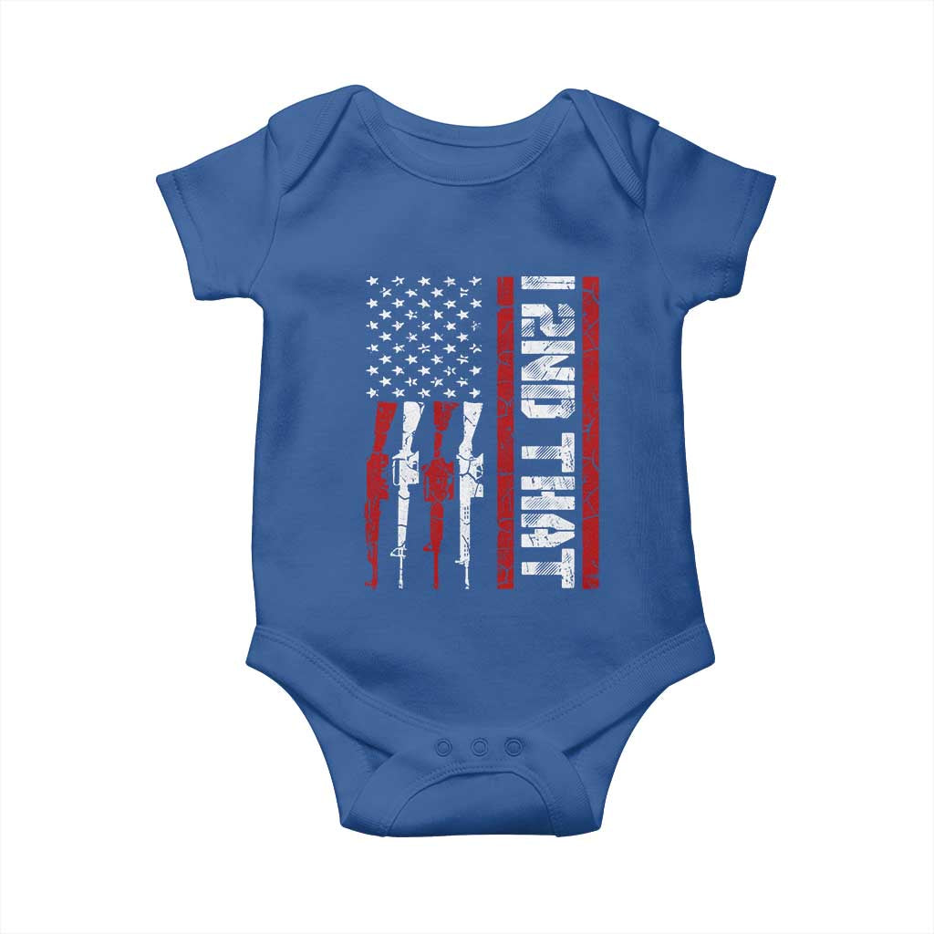 Vintage USA Flag 2nd Amendment Baby Onesie Pro Gun Lovers TS10 Royal Blue Print Your Wear