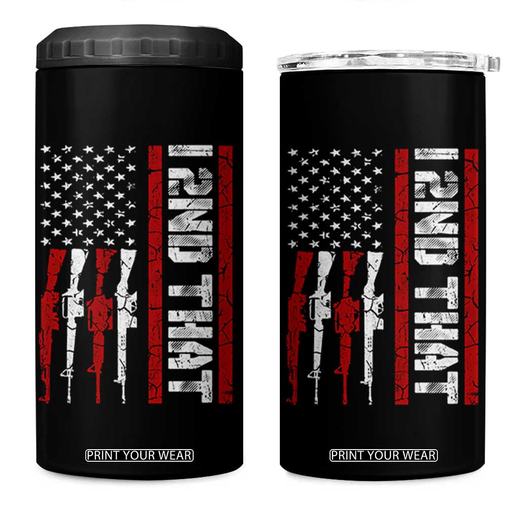 Vintage USA Flag 2nd Amendment 4 in 1 Can Cooler Tumbler Pro Gun Lovers TS10 One Size: 16 oz Black Print Your Wear