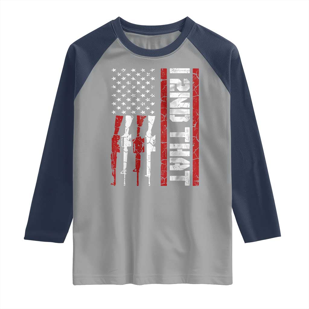 Vintage USA Flag 2nd Amendment Raglan Shirt Pro Gun Lovers TS10 Sport Gray Navy Print Your Wear