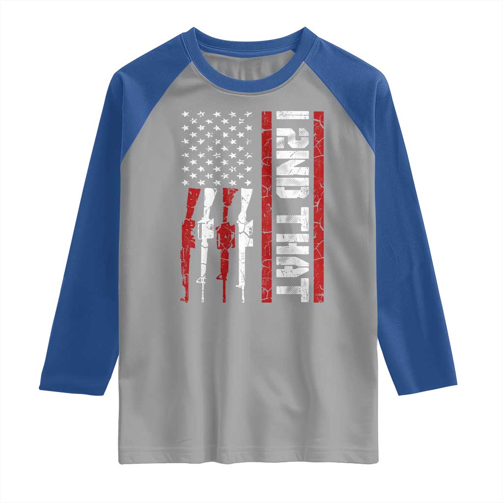 Vintage USA Flag 2nd Amendment Raglan Shirt Pro Gun Lovers TS10 Sport Gray Royal Print Your Wear