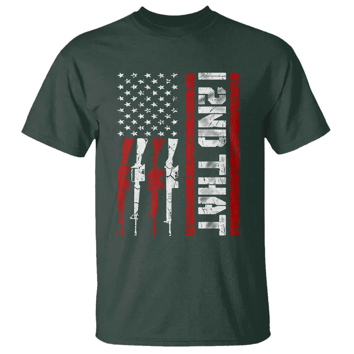 Vintage USA Flag 2nd Amendment T Shirt Pro Gun Lovers TS10 Dark Forest Green Print Your Wear