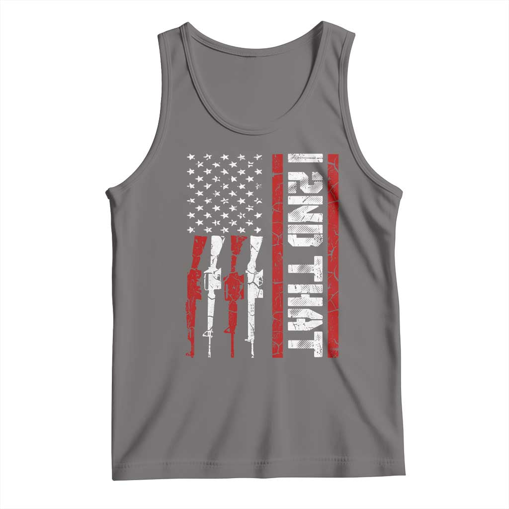 Vintage USA Flag 2nd Amendment Tank Top Pro Gun Lovers TS10 Deep Heather Print Your Wear