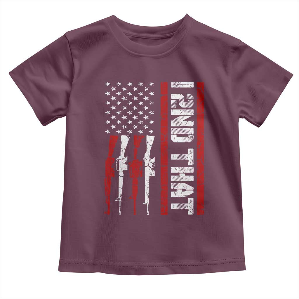 Vintage USA Flag 2nd Amendment Toddler T Shirt Pro Gun Lovers TS10 Maroon Print Your Wear