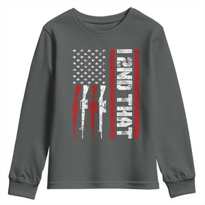 Vintage USA Flag 2nd Amendment Youth Sweatshirt Pro Gun Lovers TS10 Dark Heather Print Your Wear