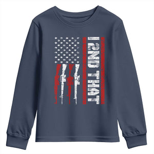 Vintage USA Flag 2nd Amendment Youth Sweatshirt Pro Gun Lovers TS10 Navy Print Your Wear