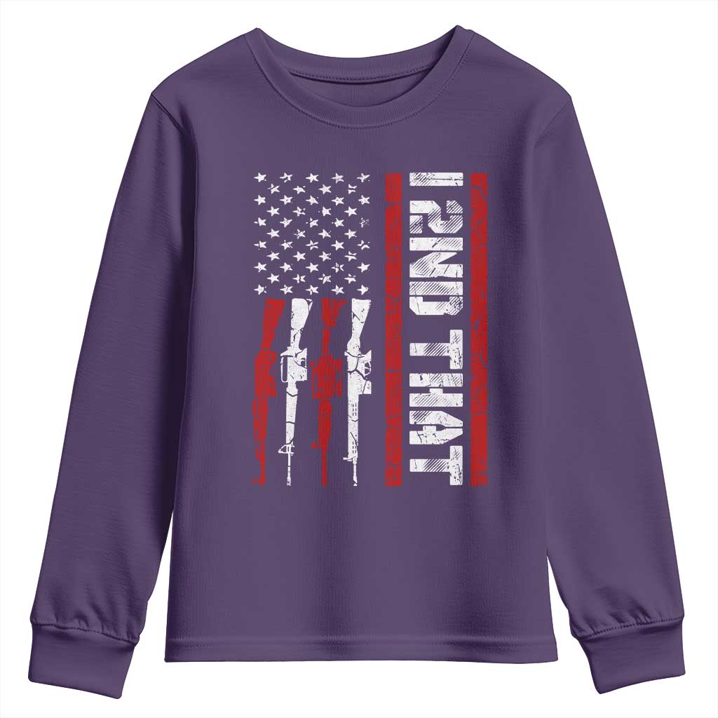 Vintage USA Flag 2nd Amendment Youth Sweatshirt Pro Gun Lovers TS10 Purple Print Your Wear