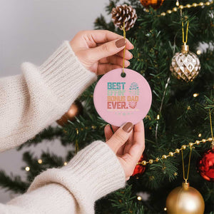 Funny Step Dad Ceramic Ornament Best Effin Bonus Dad Ever Retro TS10 1pc Light Pink Print Your Wear