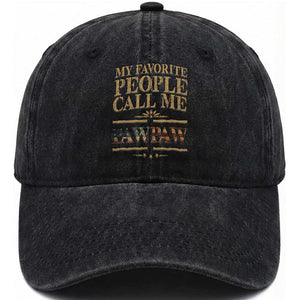 Funny Grandpa Washed Cotton Baseball Cap My Favorite People Call Me Pop Pop Retro American Flag TS10 Print Your Wear
