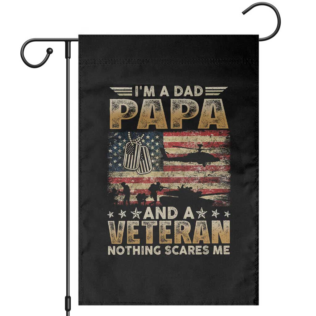Funny Veteran Dad Garden Flag Funny Military Veteran USA Flag TS10 Black Print Your Wear