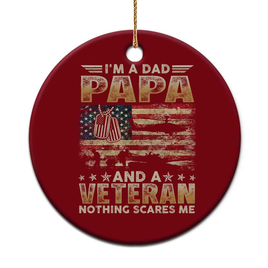 Funny Veteran Dad Ceramic Ornament Funny Military Veteran USA Flag TS10 1pc Red Print Your Wear