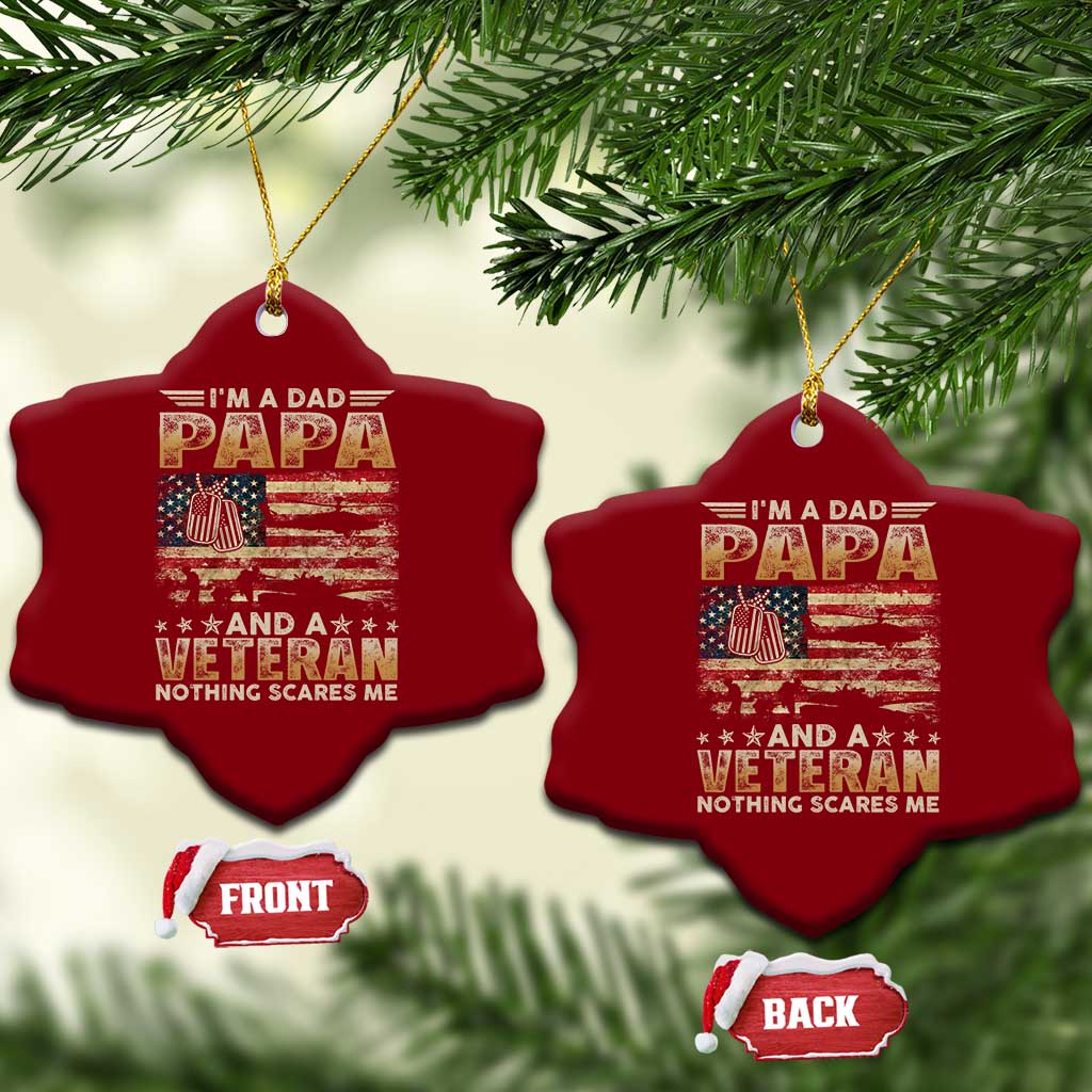 Funny Veteran Dad Ceramic Ornament Funny Military Veteran USA Flag TS10 Print Your Wear