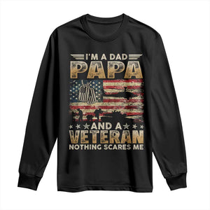 Funny Veteran Dad Long Sleeve Shirt Funny Military Veteran USA Flag TS10 Black Print Your Wear