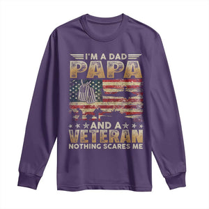 Funny Veteran Dad Long Sleeve Shirt Funny Military Veteran USA Flag TS10 Purple Print Your Wear